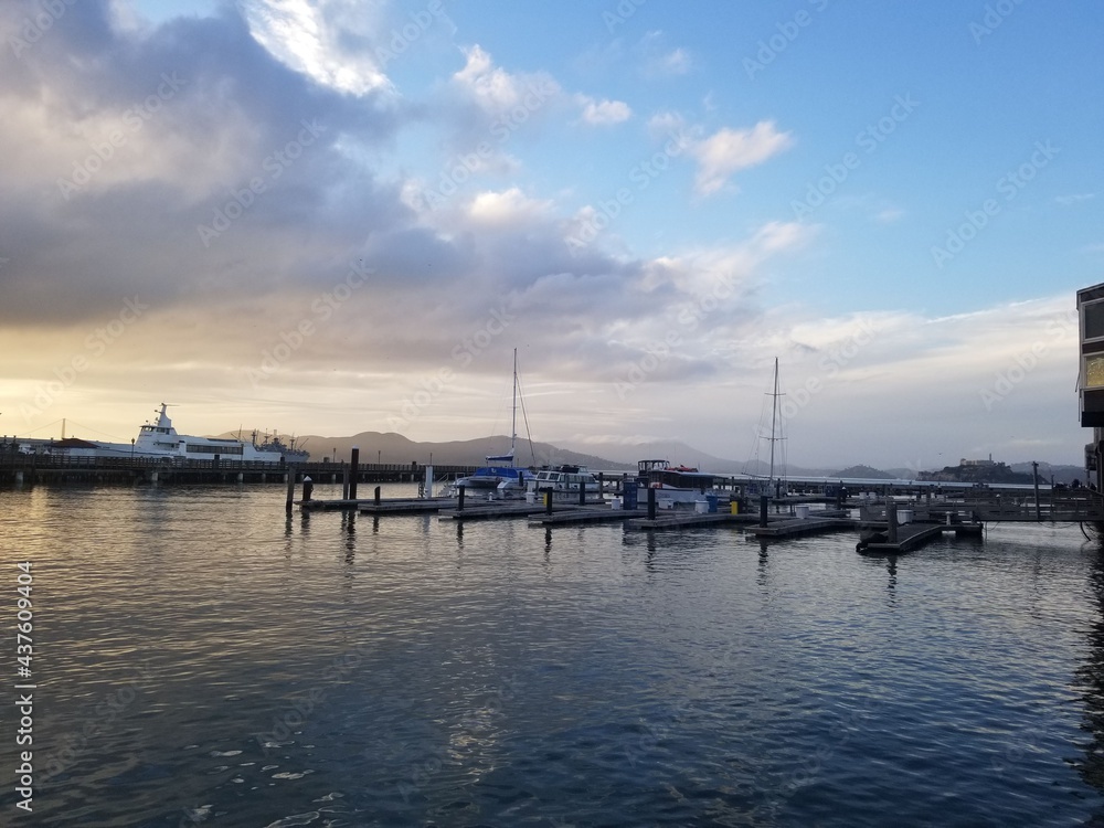 San Francisco bay boats in dock