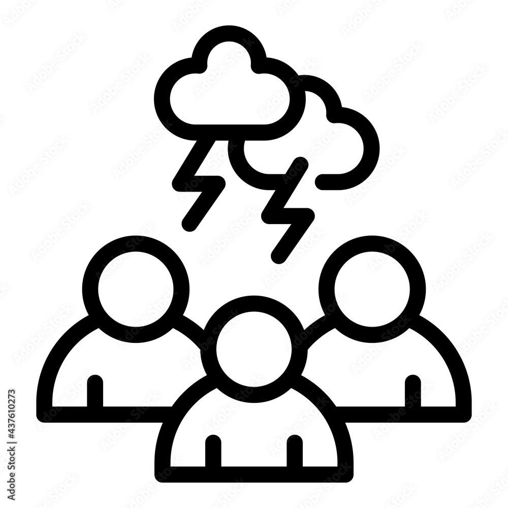 Group brainstorming icon. Outline Group brainstorming vector icon for web design isolated on white background Group brainstorming icon. Outline Group brainstorming vector icon for web design isolated on white background