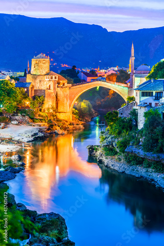 Obraz na płótnie Stari Most bridge - Mostar, Bosnia and Herzegovina w salonie