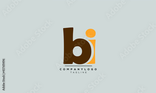 Alphabet letters Initials Monogram logo BI, BI INITIAL, BI letter