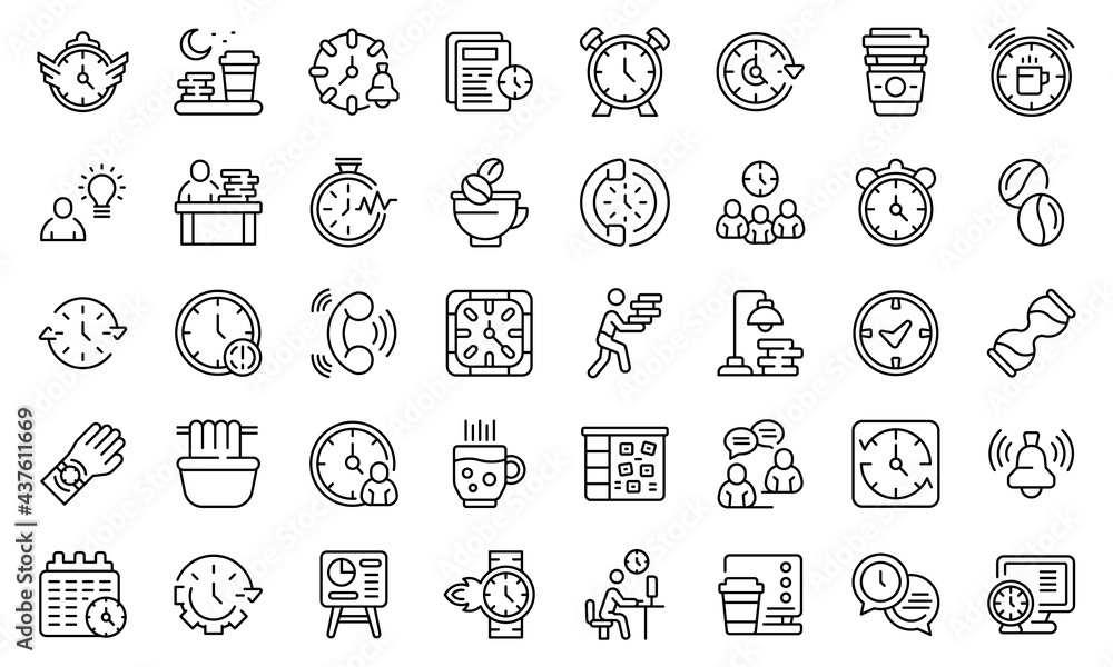 Late work icon. Outline late work vector icon for web design isolated on white background Late work icon. Outline late work vector icon for web design isolated on white background
