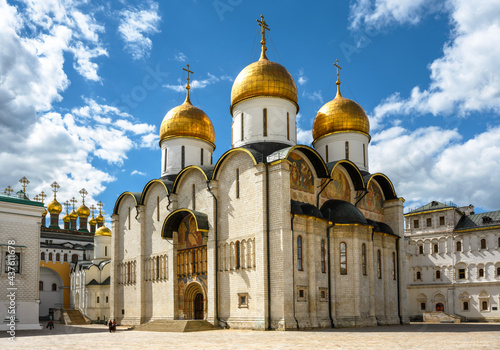 Dormition Cathedral (Assumption) inside Moscow Kremlin, Russia