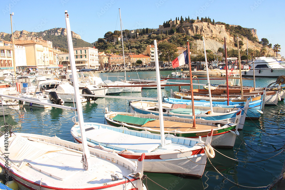 The Old Harbor of Cassis, a seaside resort on the Mediterranean coast in the  east of Marseille, France

