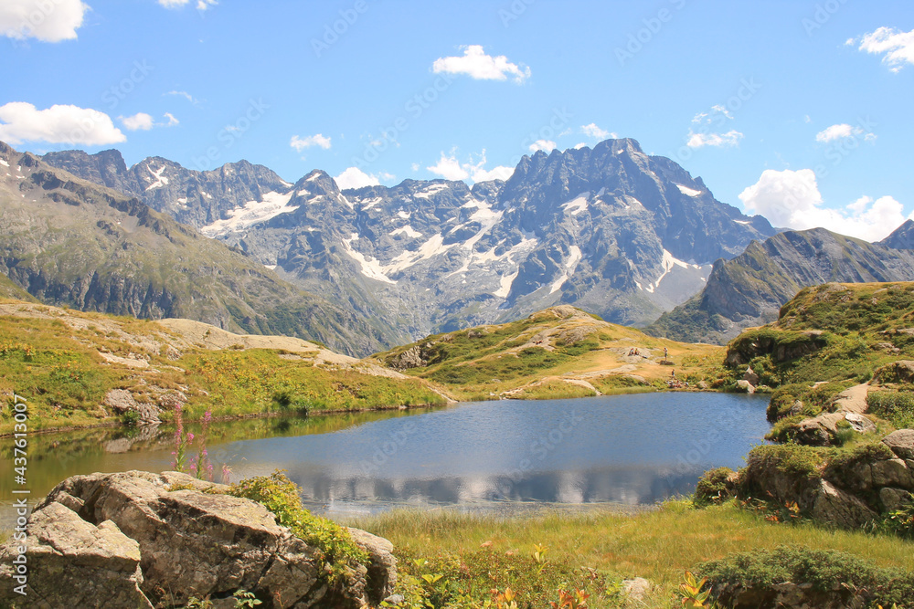 The Lauzon lake in the french alps, ecrins national park
