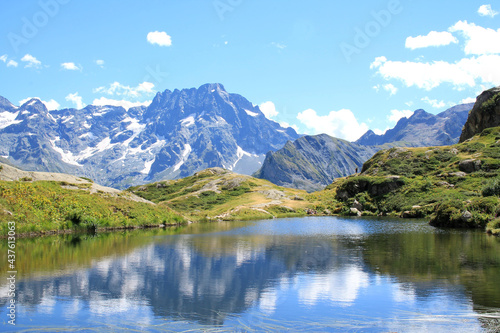 The Lauzon lake in the french alps  ecrins national park 