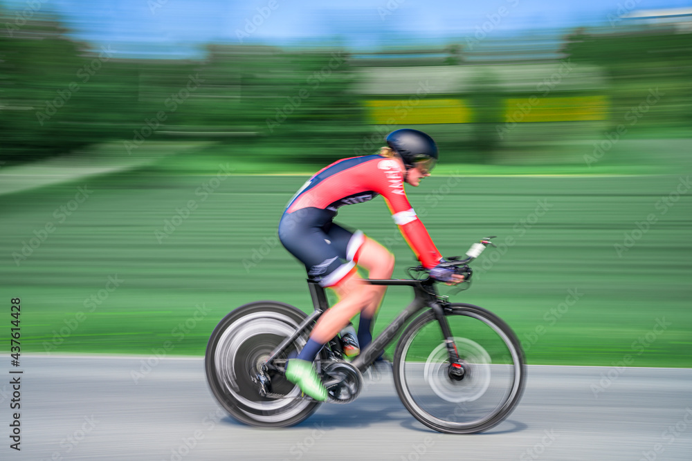 Skatval, Trondelag, Norway - 06 05 2021: Norwegian cup in road bike in Skatval, Norway. Stjordals Blink is the organizer of the cup