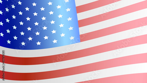 USA flag abstract background for banner design. Independence Day, Veteran, American Holidays. Vector stock illustration. 