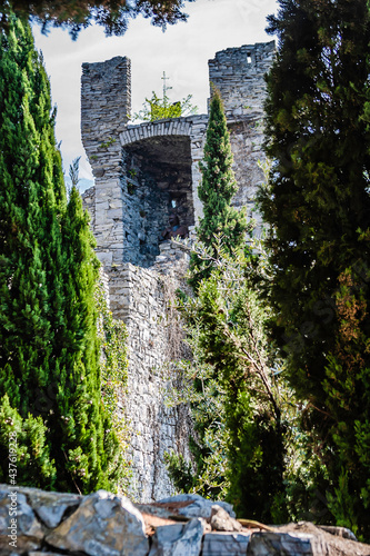 Lake Como in the north of Italy, Province of Lecco., Castello di Vezio in Perledo village 
 photo