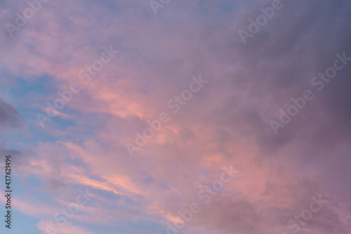 Pink sky after rain in the evening. © Ilya