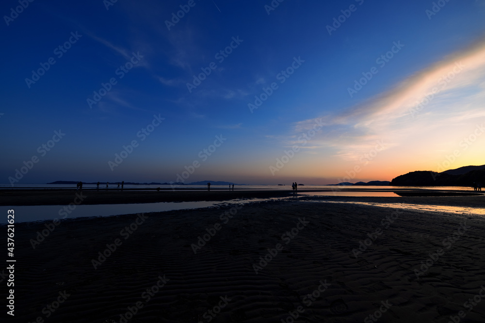 兵庫県姫路市の砂浜夜景、有やジェ