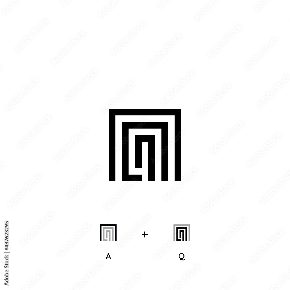 AQ logo design, A and Q logo design, Simple and clean logo design template