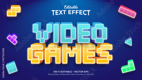 Text Effects, 3d Editable Text Style - Video Games