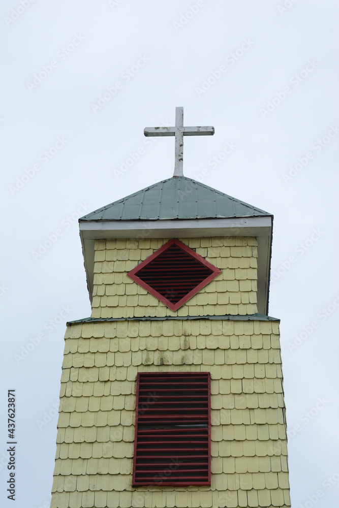 Catholic church or temple in a town in southern Chile, near Osorno