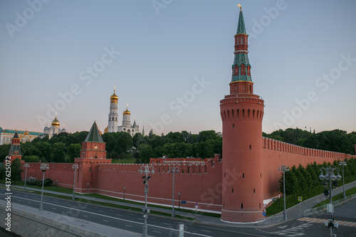 Kremlin towers and wall in Moscow.