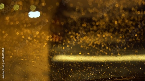Night view from inside of the car in winter