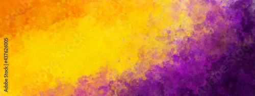 Colorful watercolor background. Yellow and purple colors, summer mood, grunge texture for sales banner 