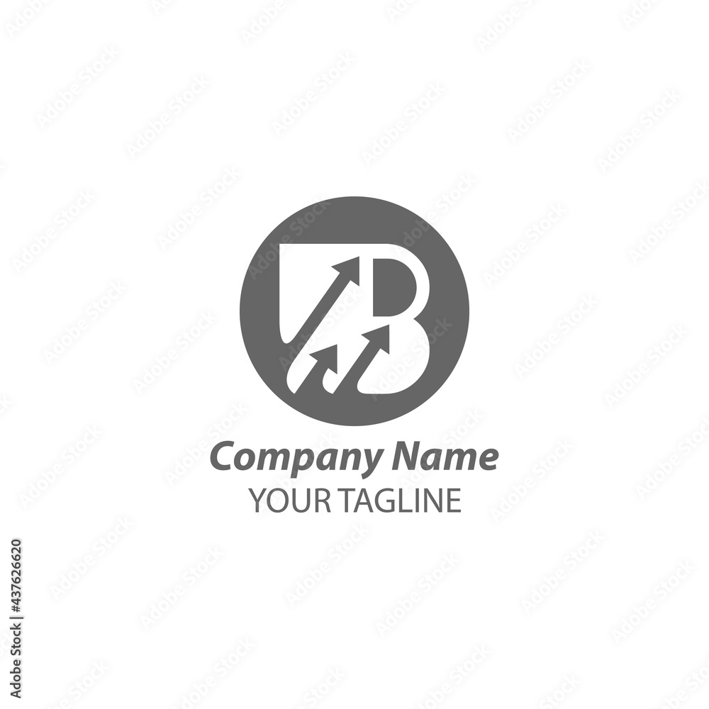 B Logo Arrow.B Letter Design Vector Illustration Icon Modern Monogram.Creative Letter B logo template design B Logo Arrow.B Letter Design Vector Illustration Icon Modern Monogram.Creative Letter B logo template design