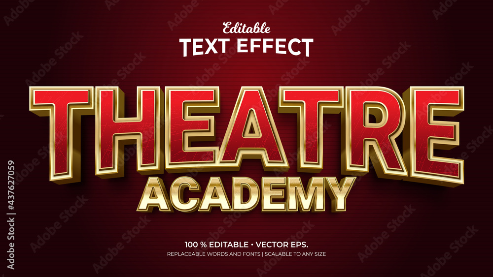 Theatre Academy 3d Style Editable Text Effects Templates