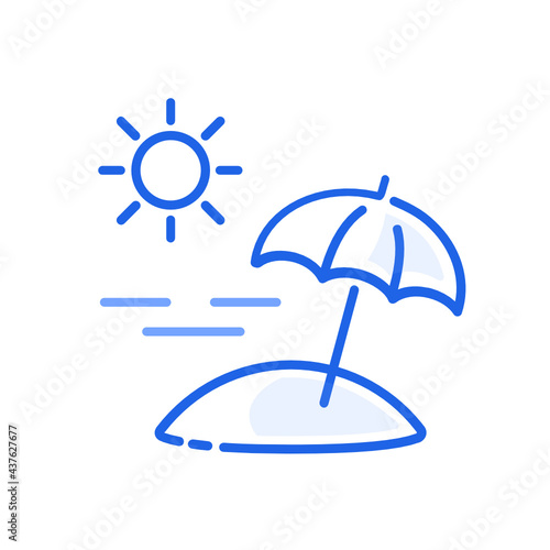 vacation travel sunshade island outline icon