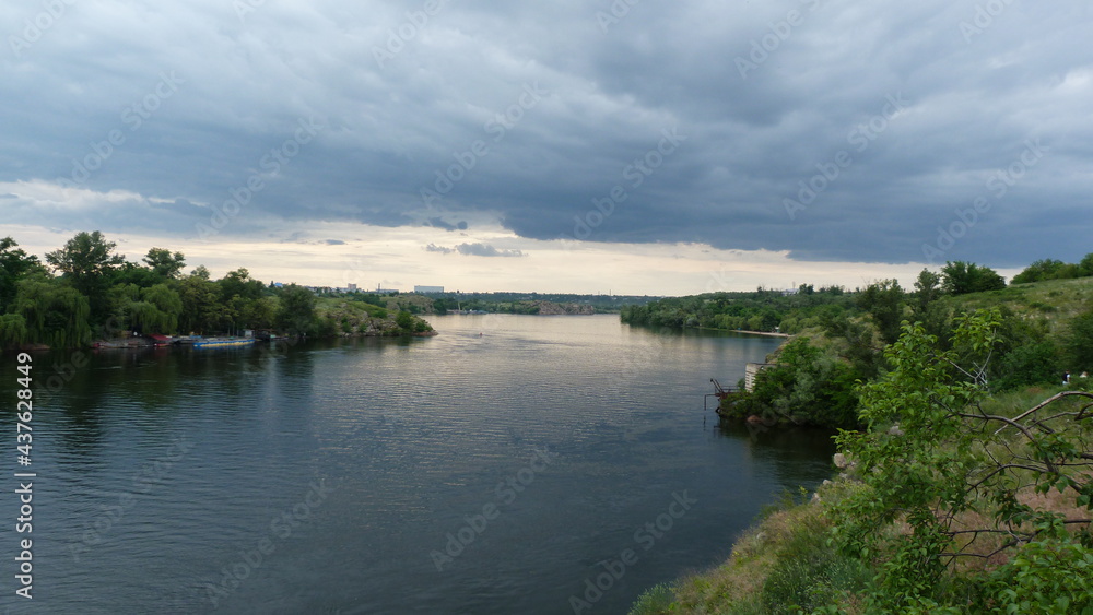 clouds over the Dnieper river