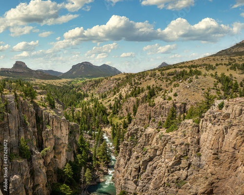 Chief Joseph Scenic Highway overlook - dramatic canyon formed by the Clarks Fork of the Yellowstone River