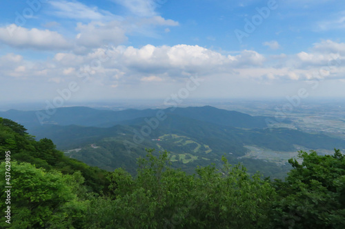 The view from Mt Tsukuba ropeway in Tsukuba, Ibaraki, Japan. May 26, 2021.