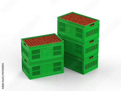 red apples in plastic crate