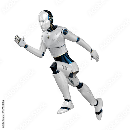 artificial intelligence robot or cyborg move