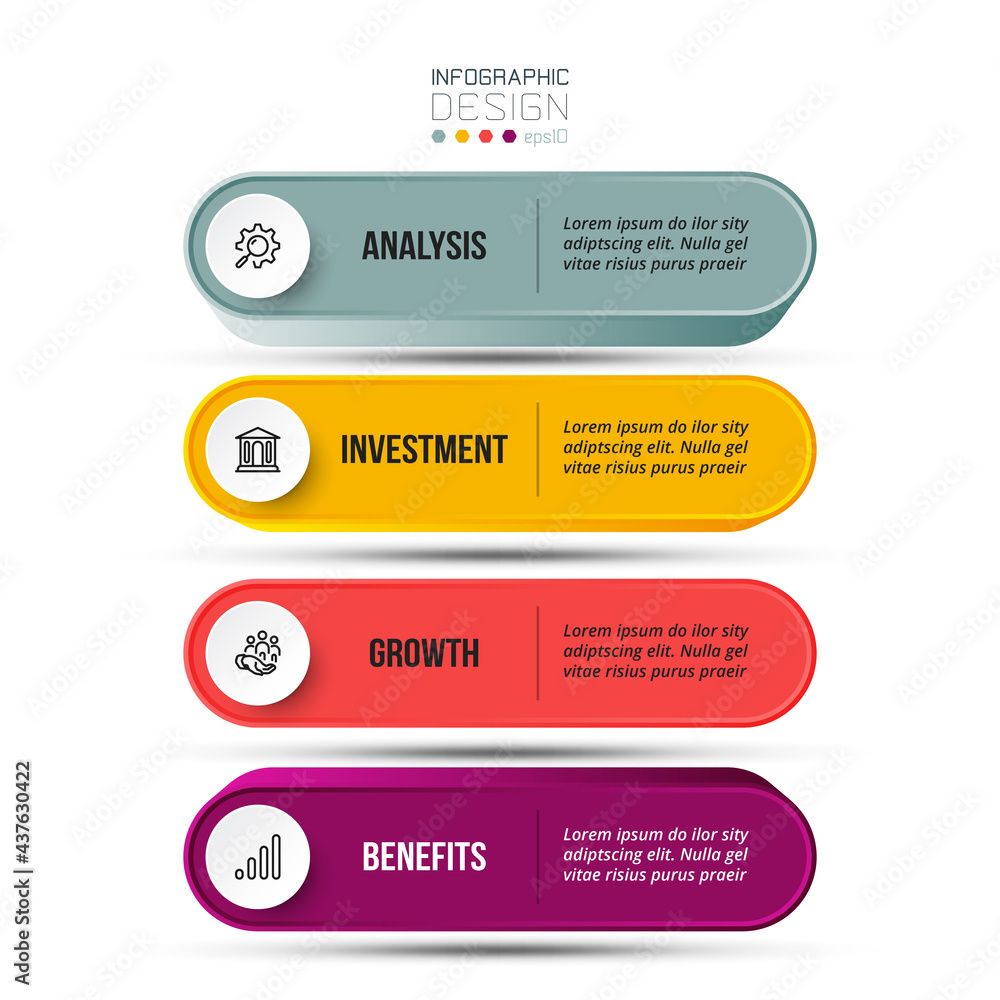4 step process work flow infographic template. 4 step process work flow infographic template.