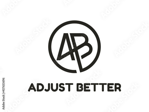 Creative Modern Monogram Logo Letter A B in Circle. Vector Simple Luxury Initial Design