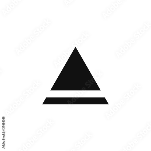 Simple Triangle with Minus Pathfinder. Black Triangle Icon for UI/UX elements, web page, web element, UI/UX component, and other.