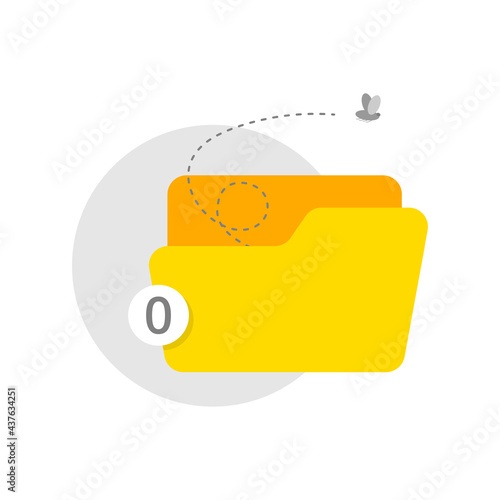 no file or data found in the folder concept illustration flat design vector eps10. simple, modern graphic element for landing page, empty state ui, infographic, icon