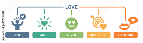 Love icon set. Vector illustration