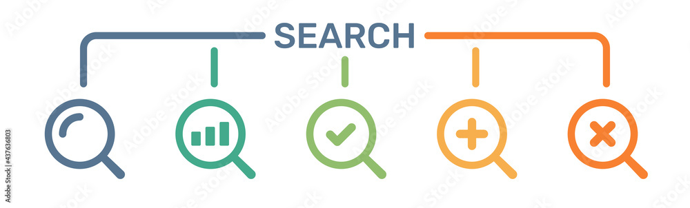 Search icons set. isolated on white background Search icons set. isolated on white background