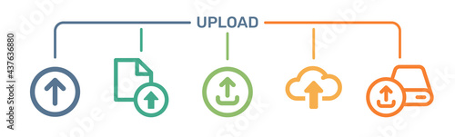 Upload icons set. vector illustration. Storage concept