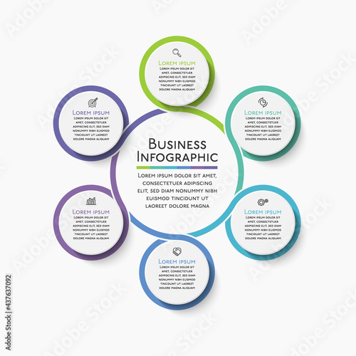 Business circle. timeline infographic icons designed for abstract background template milestone element modern diagram process technology digital marketing data presentation chart Vector