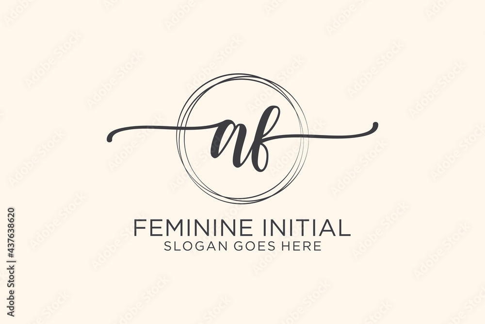 Initial AF beauty monogram and elegant logo design handwriting logo of ...