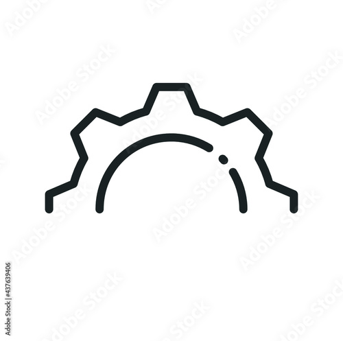 Half gear icon for tools