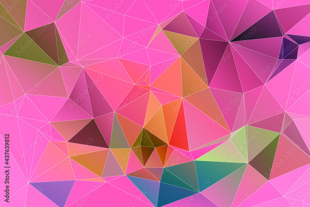 Fototapeta premium Colorful abstract geometric background with triangular low poly geometric background consisting of triangles of different sizes and colors