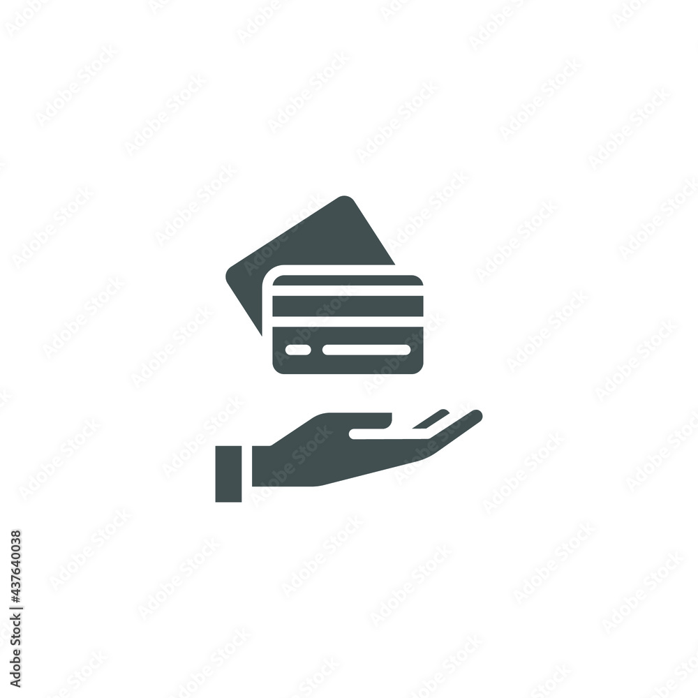 Hand hold credit card glyph icon, cash pay machine. swipe, id, financial digital cashless business online sale discount payment logo pictogram vector illustration design on white background. EPS 10 Hand hold credit card glyph icon, cash pay machine. swipe, id, financial digital cashless business online sale discount payment logo pictogram vector illustration design on white background. EPS 10