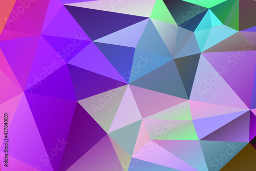Low-poly background in the form of chaotic colorful polygons. Wall d  cor. Minimalist style. 3d illustration.