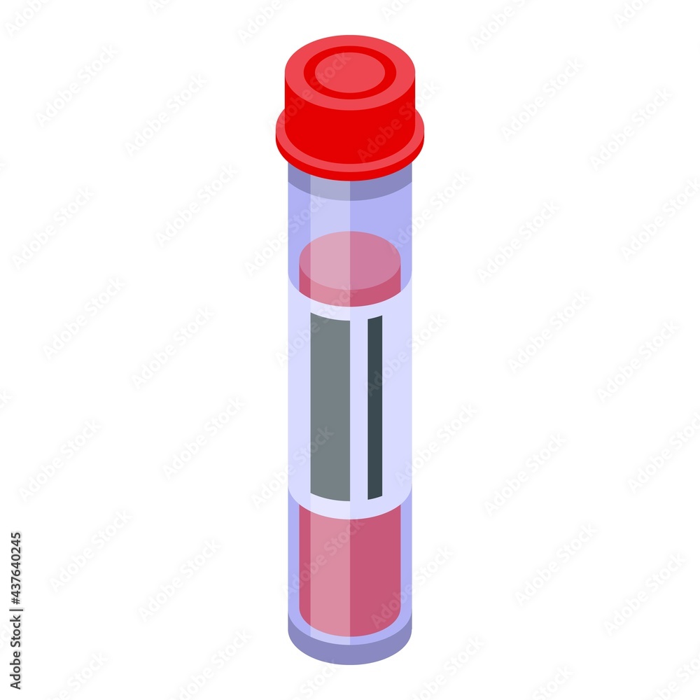 Covid test blood tube icon. Isometric of Covid test blood tube vector icon for web design isolated on white background Covid test blood tube icon. Isometric of Covid test blood tube vector icon for web design isolated on white background