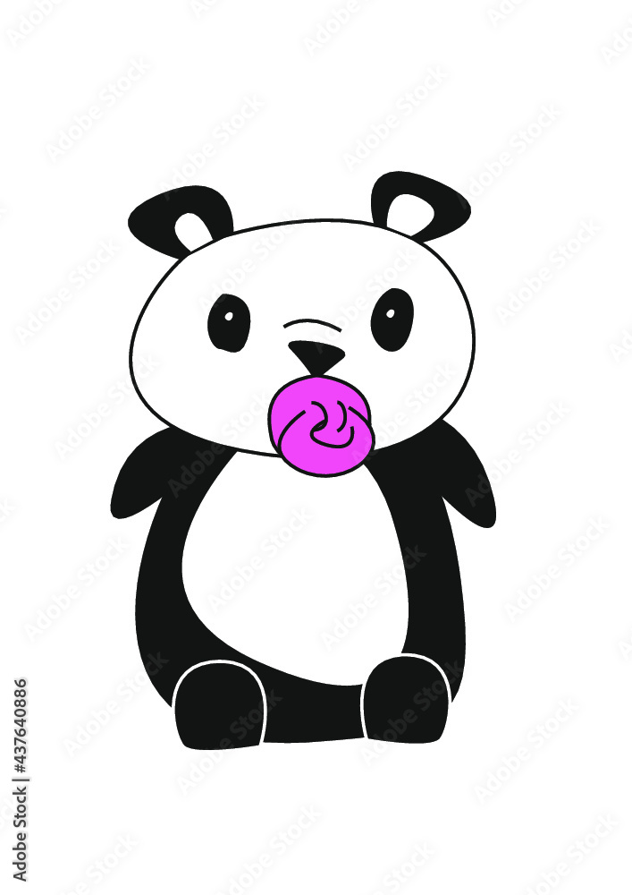 Naklejka premium Panda mit Schnuller