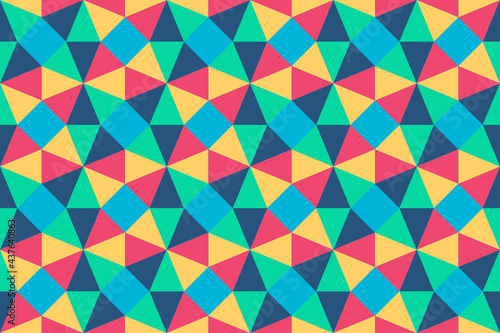 Patrón de triángulos en colores suaves formando octágonos y cuadrados azules