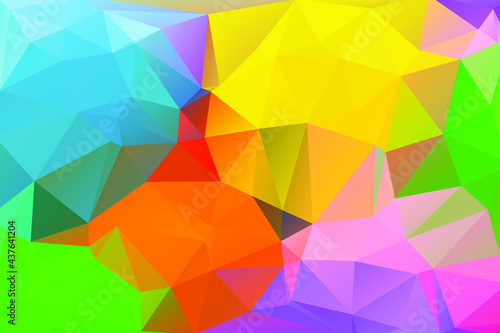 Multicolor geometric rumpled triangular low poly origami style gradient illustration graphic background. Vector polygonal design for your business. Rainbow  spectrum image.