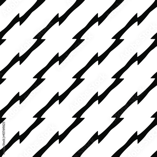  vector seamless pattern with triangular elements. abstract ornament for wallpapers and backgrounds. Black and white colors.