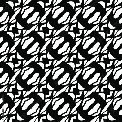  vector seamless pattern with triangular elements. abstract ornament for wallpapers and backgrounds. Black and white colors.