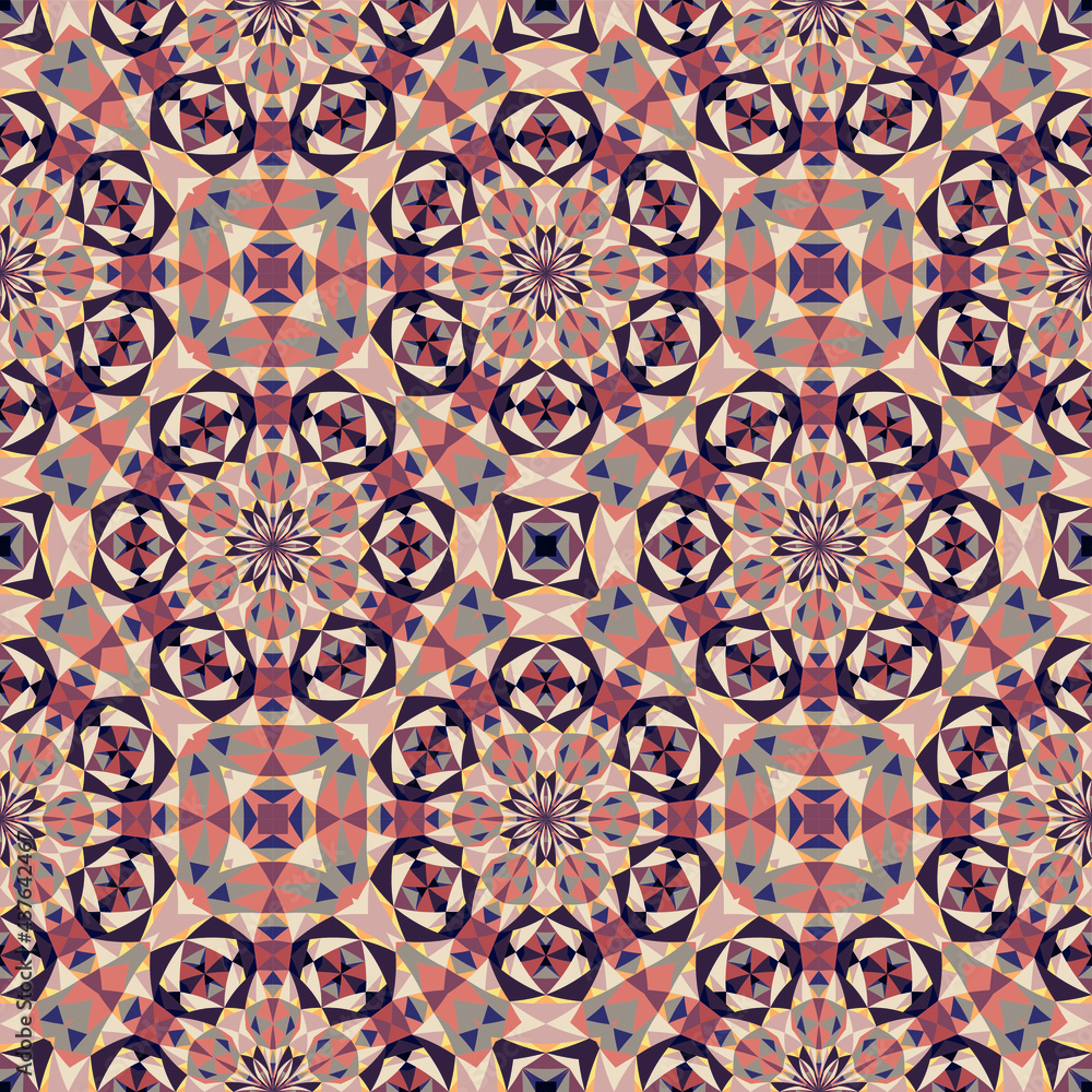 Geometric seamless pattern, abstract colorful background.