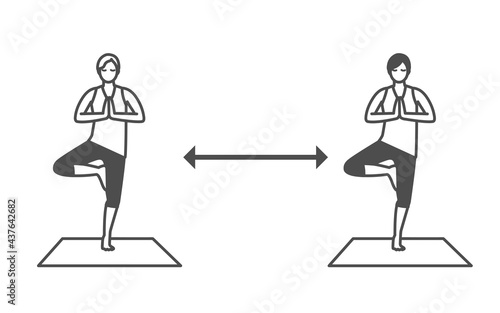 ヨガスタジオ　ソーシャルディスタンス　注意書き