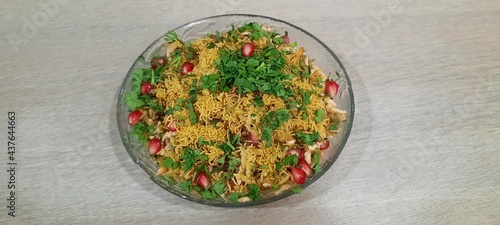 Bhel is a mixture of various farsan and puffed rice. Bhel chaat can be used in hotel industry. photo